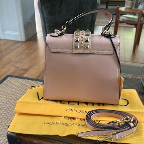 VALENTINO BY MARIO VALENTINO Cleo Palmellato Leather Top Handle Bag NEW + Duster - Picture 4 of 9